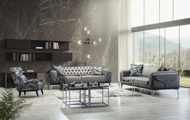 Sillón de sala de estar con tapicería de asiento de diseño moderno estilo serpiente.