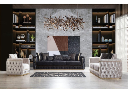 Sofá conjunto sillones sofá sillón tres plazas 3+3+1 plazas tela