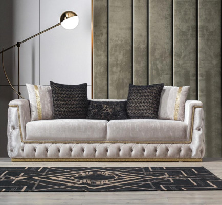 Sofá conjunto sillones sofá sillón tres plazas 3+3+1 plazas tela