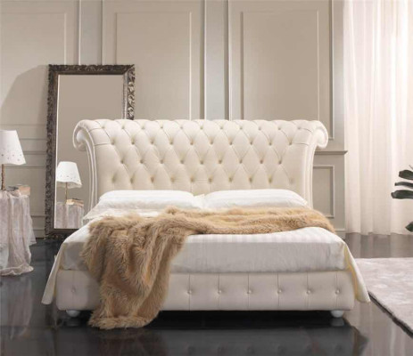 Camas Hotel Cama de hotel 180x200cm Muebles de lujo Estructura de cama Diseño Cama tapizada