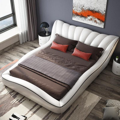 Lujo habitación doble camas de madera textil 180x200 cama clásica.