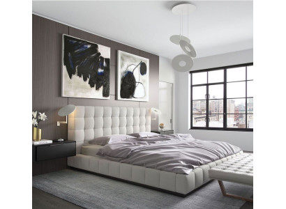 Moderna estructura de cama de lujo para habitaciones de hotel diseño de cama de cuero.