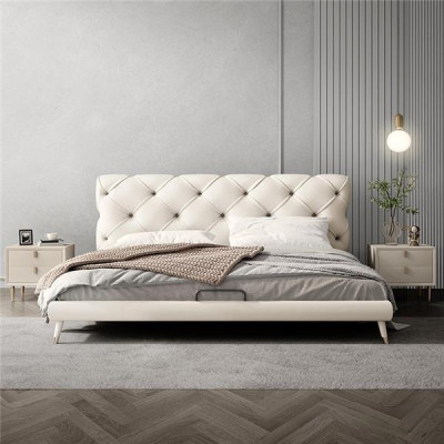 Camas de 180x200 cm Textil Dormitorio Tela Cama Diseño Chesterfield Lujo