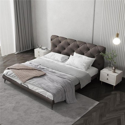 Camas de 180x200 cm Textil Dormitorio Tela Cama Diseño Chesterfield Lujo