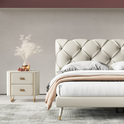 Camas de 180x200 cm Textil Dormitorio Tela Cama Diseño Chesterfield Lujo