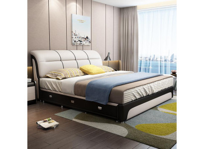 Camas Tapizados Textil Madera Moderna Dormitorio Nuevo Cama Doble Cama Chester