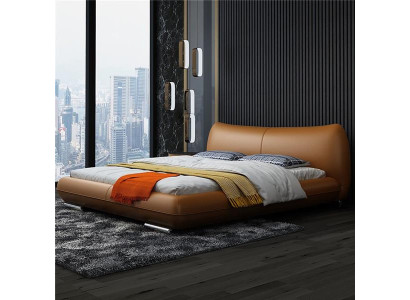 Camas textiles de cuero Hotel de lujo Terciopelo Tapicería Tejido Diseñador Cama Dormitorio