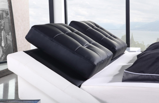 Lujo Doble Hotel Matrimonial Camas de Madera Dormitorio de Cuero Cama Acolchada