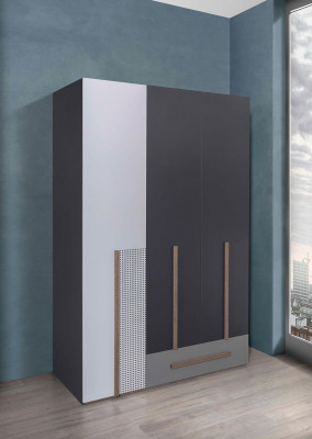 Armario estilo moderno, armarios, estantería, armario ropero para habitación juvenil de madera.