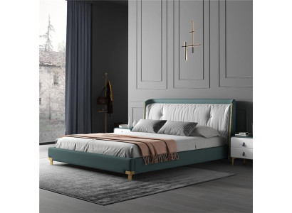 Cama doble Diseño de camas Acolchado Dormitorio 180x200cm Moderno Madera