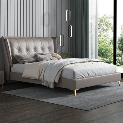 Camas de cuero de lujo de hotel ropa de cama de diseñador en Italia muebles de dormitorio.