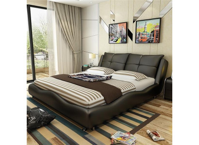 Diseño moderno de hotel marco lujo dormitorio camas diseño cama de cuero.