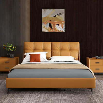 Camas Textil Cuero Hotel Lujo Tapicería Terciopelo Tela Diseñador Cama Dormitorio