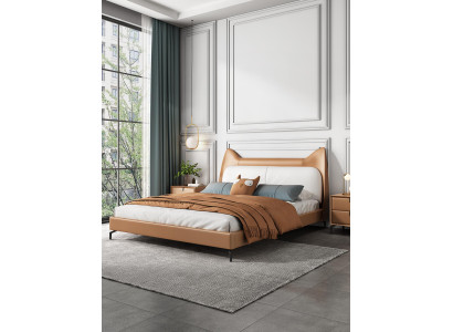 Moderno Hotel Cama Doble de Cuero Tela 160x200cm Cama de Diseño Doble