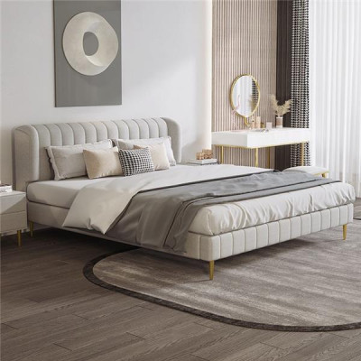 Camas Habitación doble de lujo Cama Chesterfield de diseñador Cuero Hotel
