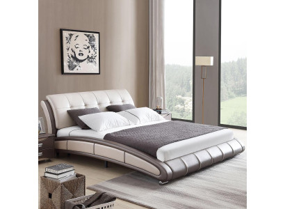 Diseño cama de cuero acolchado cama doble de hotel dormitorio matrimonial 180x200 cm.