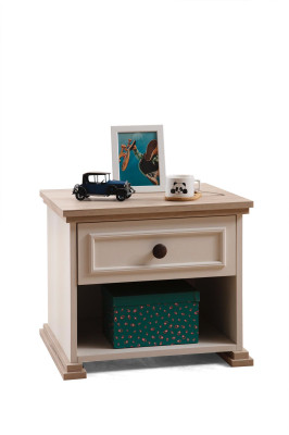 Diseño de muebles modernos Mesita de noche Niño Auxiliar Habitación juvenil Beige Madera