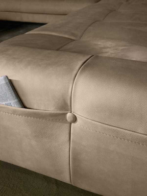 Cuero en forma de L Sofás de lujo Sofá esquina Sofá de esquina Sofá Muebles italianos