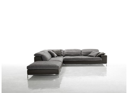 Diseño de sofá esquinero en forma de L, sofá de tela Prianera, sofás modernos, acolchado gris, nuevo.