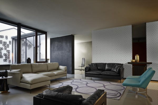 Conjunto de sala de estar perfecto consiste en un sofá de esquina en forma de L y un sofá de 2 plazas.