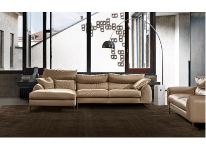 Sofá de esquina en forma de L para sala de estar Sofá Sofá Cojín Esquina Conjunto Beige Sofás de cuero Nuevo