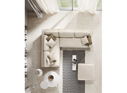 Sofá esquinero de salón en forma de L moderno blanco. Sofás de diseño nuevos.