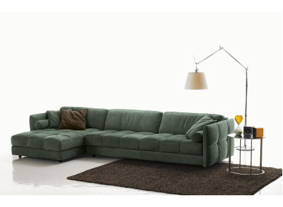 Sofá de esquina de tela Sofá acolchado Esquinero Sofá moderno Sala de estar Forma en L Diseño
