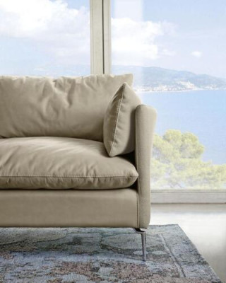 Sofá en forma de L de cuero de lujo diseño sofá sillón sofás muebles nuevos