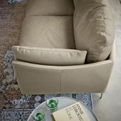 Sofá en forma de L de cuero de lujo diseño sofá sillón sofás muebles nuevos