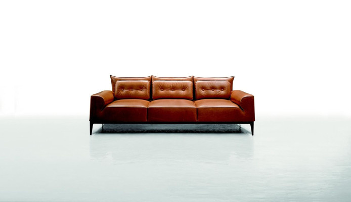 Conjunto sillón sofás juego de sofá 3+1 plazas marrón sala de estar tapizado