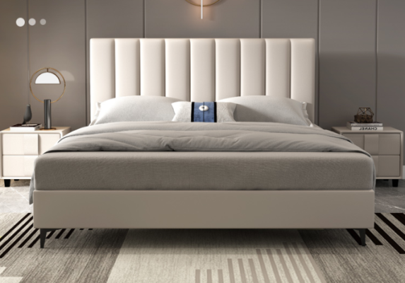 Diseño de camas de madera y cuero de 180x200 cm, muebles de dormitorio, camas de hotel.