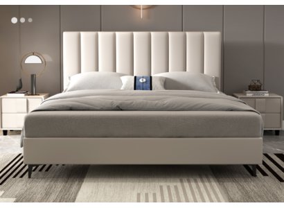 Diseño de camas de madera y cuero de 180x200 cm, muebles de dormitorio, camas de hotel.