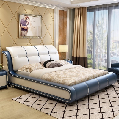 Diseño de tela para hoteles, camas verdes de lujo en dormitorios. Cama boxspring.
