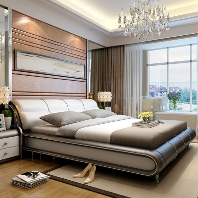 Diseño de tela para hoteles, camas verdes de lujo en dormitorios. Cama boxspring.