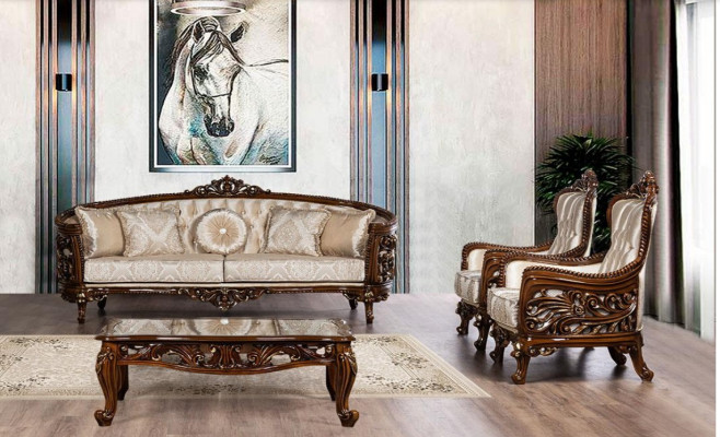 Conjunto de sofás, sofá de 3 plazas y 2 sillones de tela para la sala de estar, 3 piezas