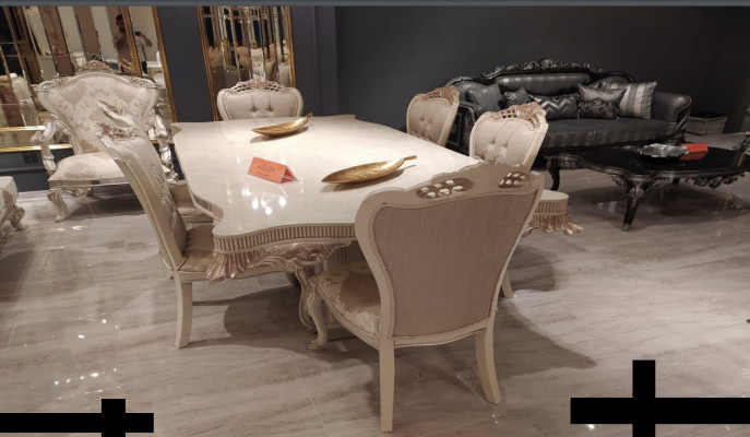 Mesa de comedor de lujo, silla de mesa de comedor, conjunto de accesorios de cocina de madera, mesa, mesas, sillas