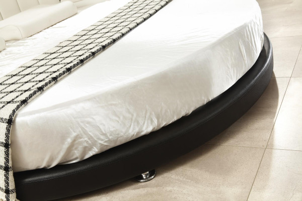 Ronda cama muebles camas tapizadas dormitorio muebles cama de cuero LED