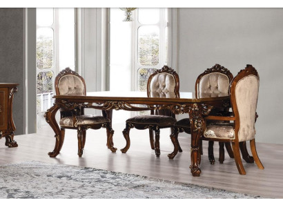 Conjunto de mesa y silla de lujo para comedor de 5 piezas de madera.