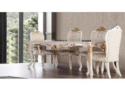 Comedor Mesa Silla Conjunto de lujo Silla de comedor Mesa Mesas Madera Grupo