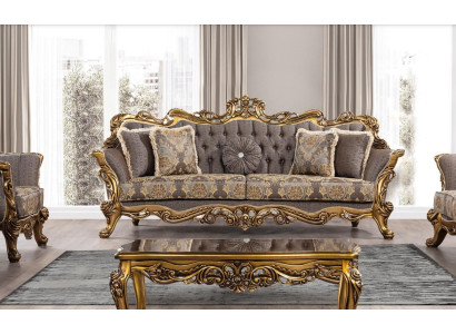 Sofá de tres plazas 3 plazas Sofá cama Sofás Sillón Asiento Tela Estilo Barroco