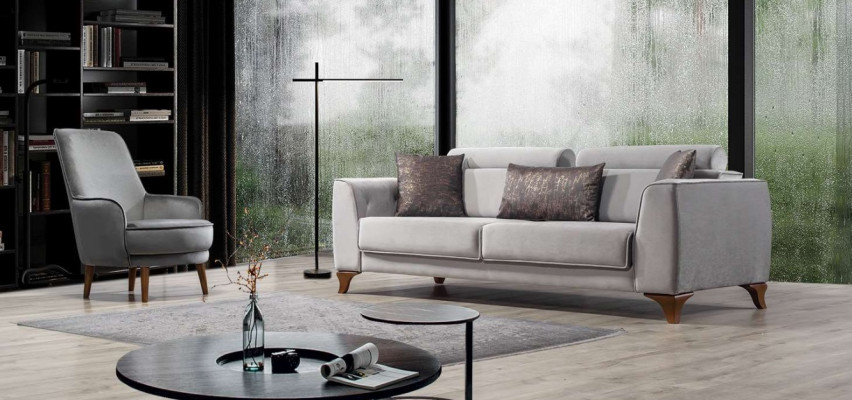 Sofá de salón 3+1, conjunto de sofás de diseño, sofá barroco, sillón tapizado.