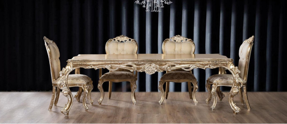 Mesa mesa de comedor mesa de comedor comedor madera mesas Barroco Comer muebles de lujo nuevo