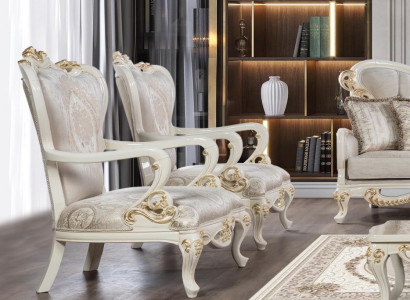 Sillón orejero sillón diseño tapizado barroco sofá textil asiento sala de estar estilo