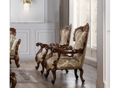 Sillón Barroco Sofá Sofá Relax Tela Salón Textil Asiento Lujo Asiento Poliéster