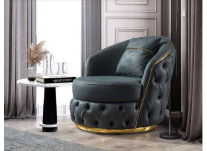 Sillón Chesterfield Asiento Barroco Diseño Rococó Moderno Sala de Estar Tapizado Trono