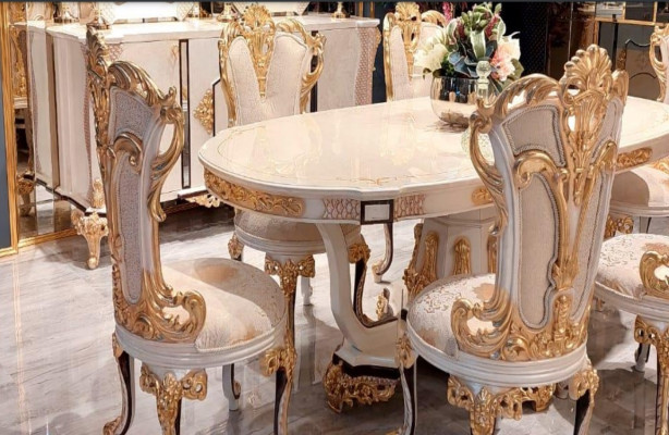 Silla de comedor Silla Sillas Madera Lujo Comedor Esencia Estilo Barroco Rococó
