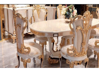 Silla de comedor Silla Sillas Madera Lujo Comedor Esencia Estilo Barroco Rococó