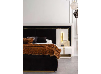Mesa de noche blanca mesa auxiliar de lujo muebles de dormitorio modernos con estante