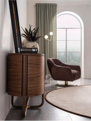 Cómoda de lujo de madera marrón moderna Aparador Muebles de salón Consola