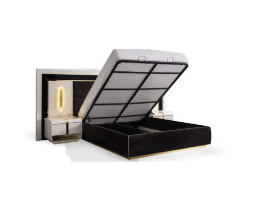 Mesa de noche blanca mesa auxiliar de lujo muebles de dormitorio modernos con estante